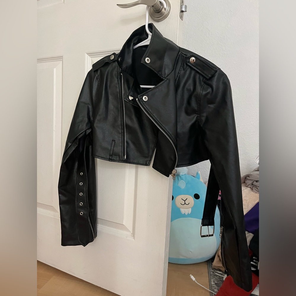 Shein Leather Cropped Jacket